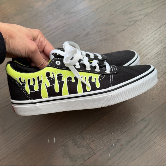 Vans kid’s ward drip slime glow sneakers size 5Y 6.5W - Picture 3 of 9